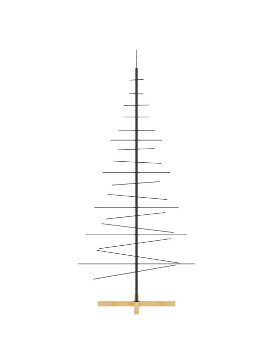 Metallinen joulukuusi puujalustalla musta 180 cm