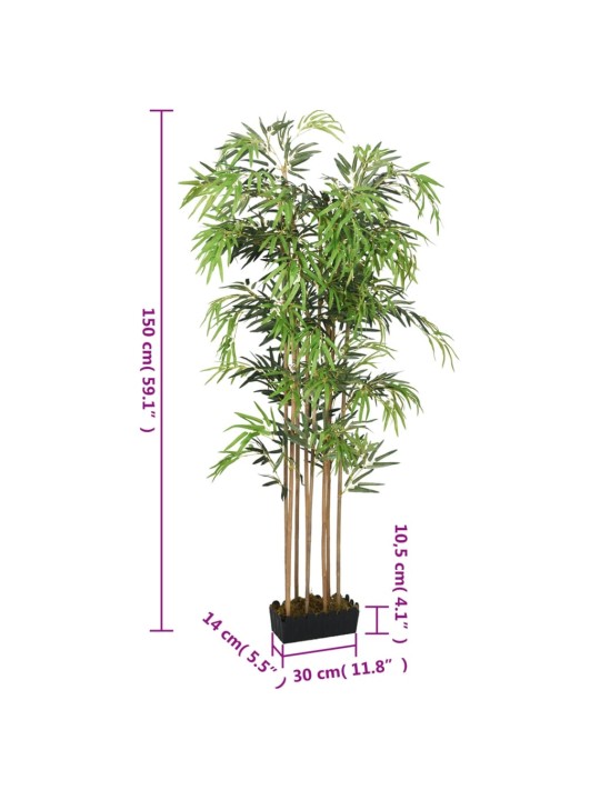 Tekokasvi bambupuu 1095 lehteä 150 cm vihreä