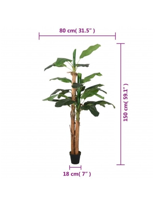 Tekokasvi banaanipuu 18 lehteä 150 cm vihreä