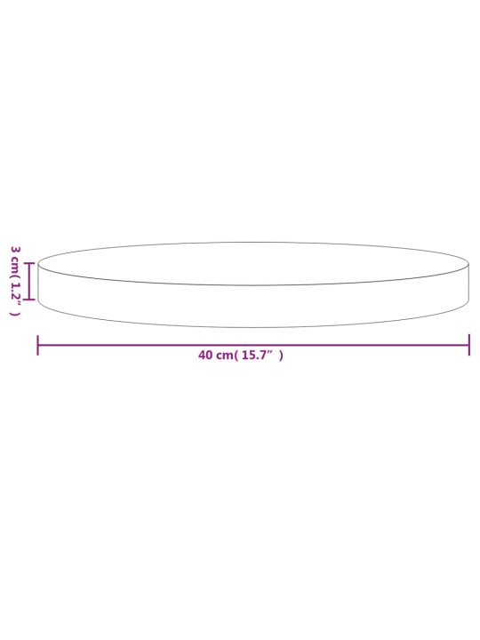 Pöytälevy pyöreä valkoinen Ø40x3 cm täysi mänty