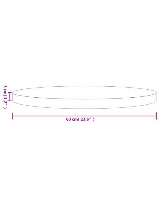 Pöytälevy pyöreä Ø60x3 cm täysi mänty