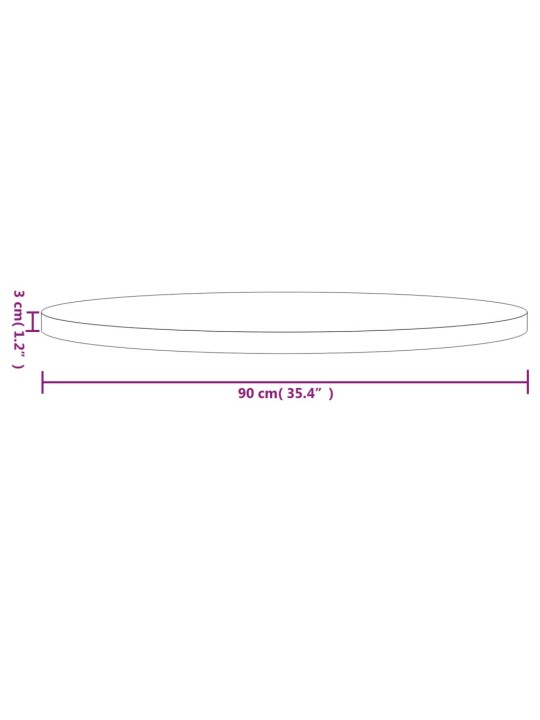 Pöytälevy pyöreä Ø90x3 cm täysi mänty