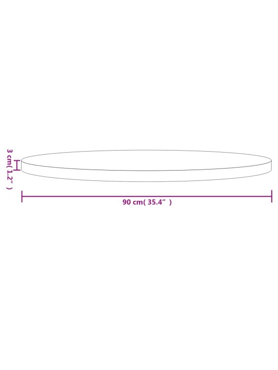 Pöytälevy pyöreä valkoinen Ø90x3 cm täysi mänty