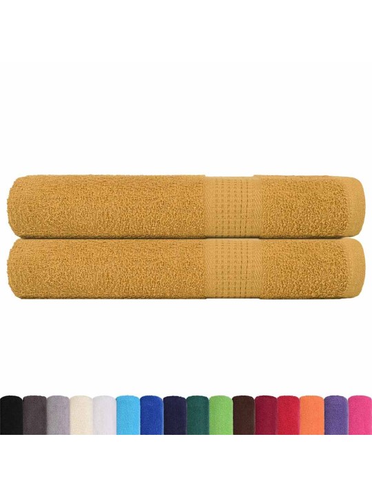 Saunapyyhkeet 2 kpl frogn kulta 80x200 cm 100% puuvilla