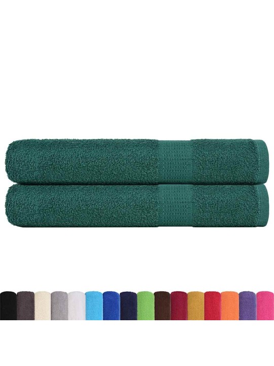 Saunapyyhkeet 2 kpl frogn vihreä 80x200 cm 100% puuvilla