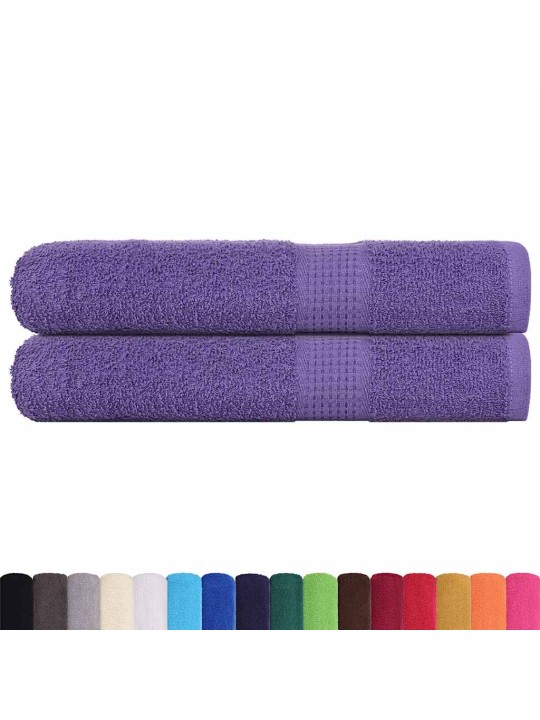 Saunapyyhkeet 2 kpl frogn purppura 80x200 cm 100% puuvilla