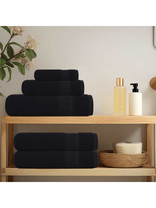 Saunapyyhkeet 10 kpl frogn musta 80x200 cm 100% puuvilla