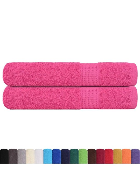 Saunapyyhkeet 2 kpl frogn pinkki 80x200 cm 100% puuvilla