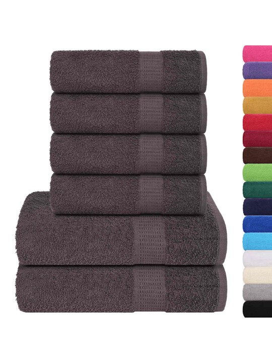 6-osainen pyyhesarja antrasiittia 360 gsm 100 % puuvillaa