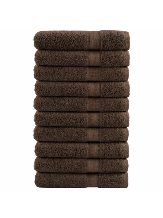 Premium pyyhkeet solund 10 kpl ruskea 100x200 cm 600 gsm