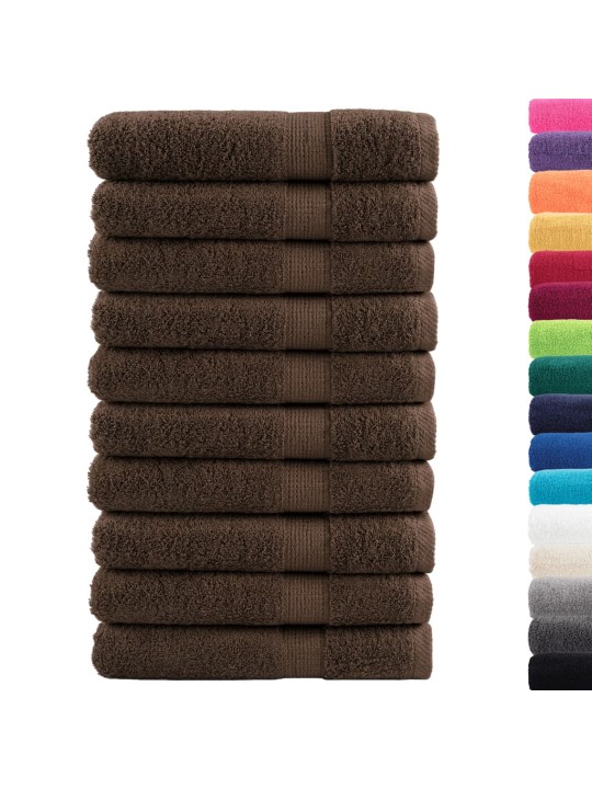 Premium pyyhkeet solund 10 kpl ruskea 100x200 cm 600 gsm