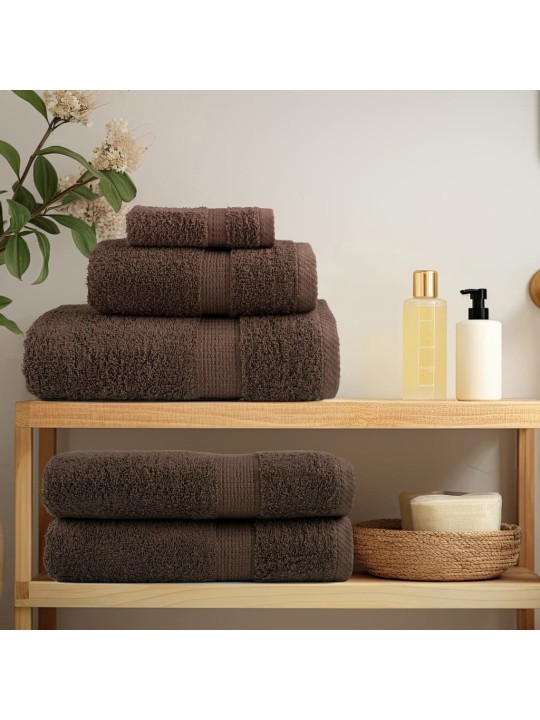 Premium pyyhkeet solund 10 kpl ruskea 100x200 cm 600 gsm