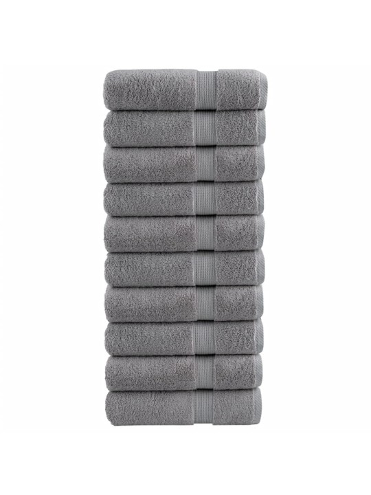 Premium pyyhkeet solund 10 kpl harmaa 70x140 cm 600 gsm