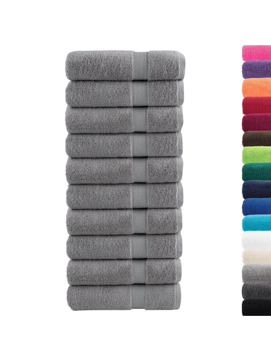 Premium pyyhkeet solund 10 kpl harmaa 70x140 cm 600 gsm
