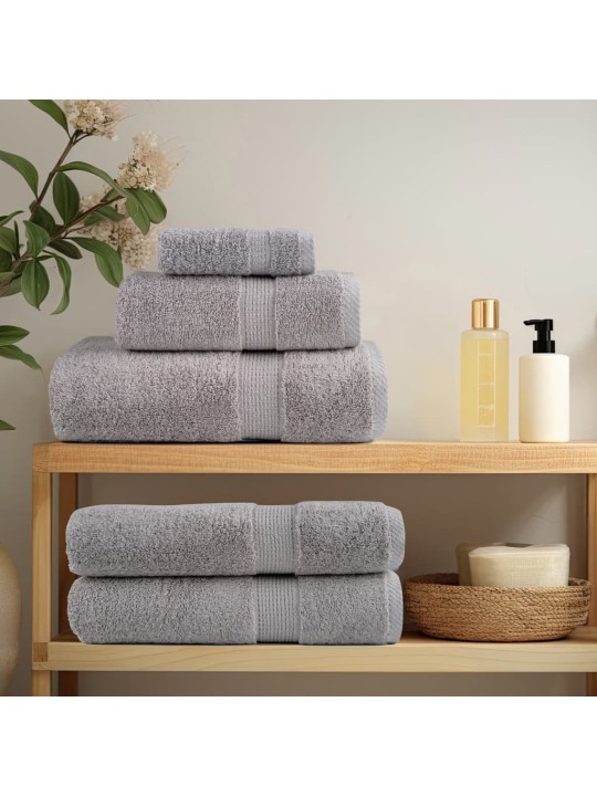 Premium pyyhkeet solund 2 kpl harmaa 100x150 cm 600 gsm
