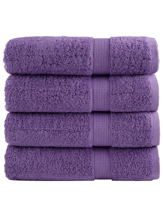 Premium pyyhkeet solund 4 kpl violetti 70x140 cm 600 gsm