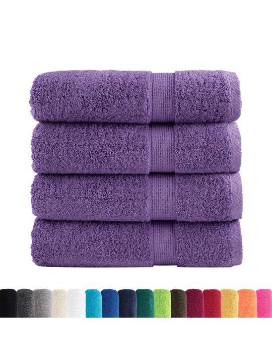 Premium pyyhkeet solund 4 kpl violetti 70x140 cm 600 gsm