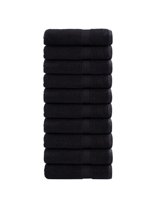 Premium pyyhkeet solund 10 kpl musta 50x100 cm 600 gsm