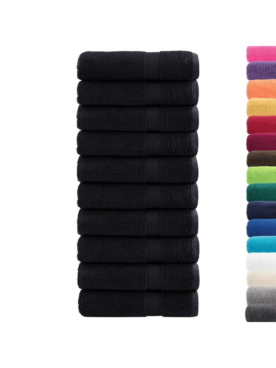 Premium pyyhkeet solund 10 kpl musta 50x100 cm 600 gsm