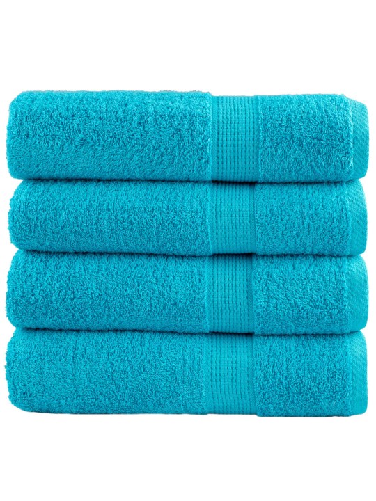 Premium pyyhkeet solund 4 kpl turkoosi 70x140 cm 600 gsm