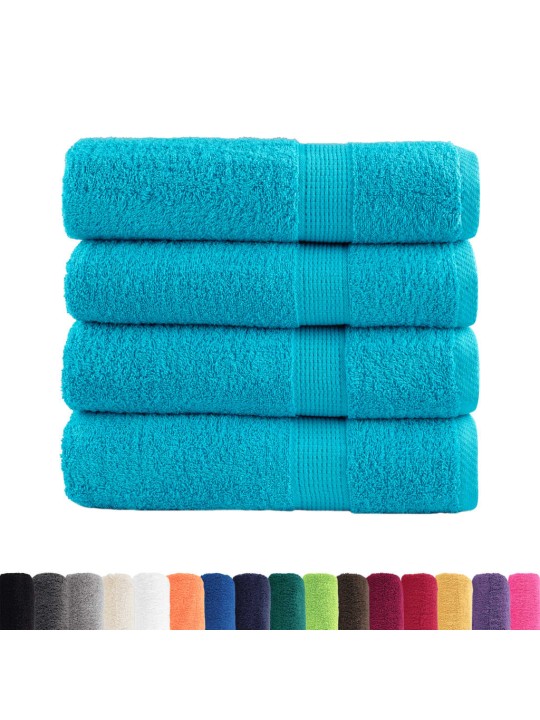 Premium pyyhkeet solund 4 kpl turkoosi 70x140 cm 600 gsm