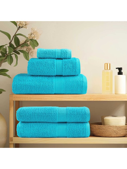Premium pyyhkeet solund 4 kpl turkoosi 70x140 cm 600 gsm