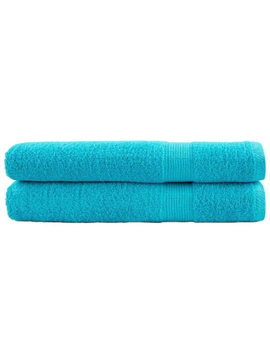 Premium pyyhkeet solund 2 kpl turkoosi 100x200 cm 600 gsm