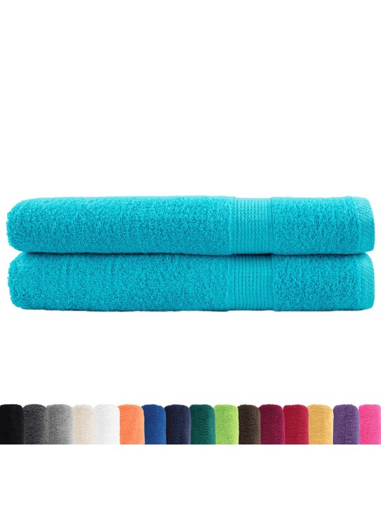 Premium pyyhkeet solund 2 kpl turkoosi 100x200 cm 600 gsm