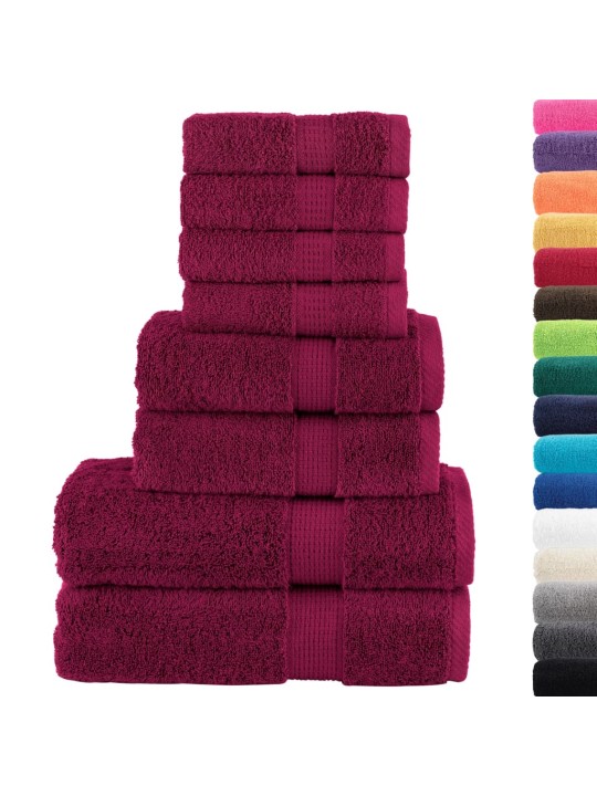 Premium pyyhkeet 8-osaa solund viininpunainen 600 gsm