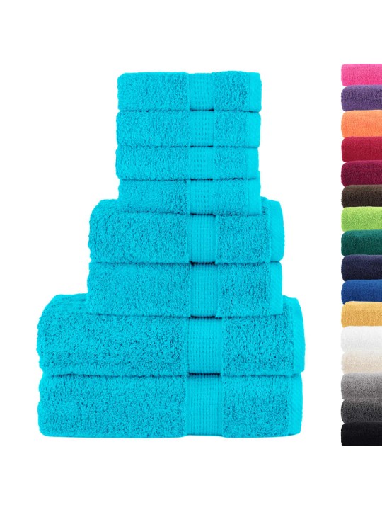 Premium pyyhkeet 8-osaa solund turkoosi 600 gsm