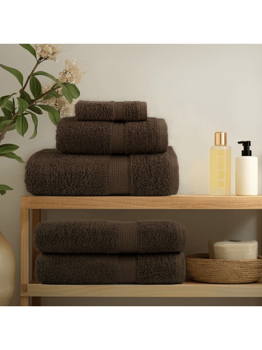 Premium pyyhkeet 6-osaa solund ruskea 600 gsm