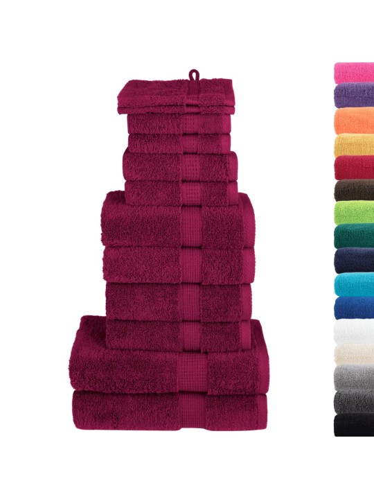 Premium pyyhkeet 12-osaa solund viininpunainen 600 gsm