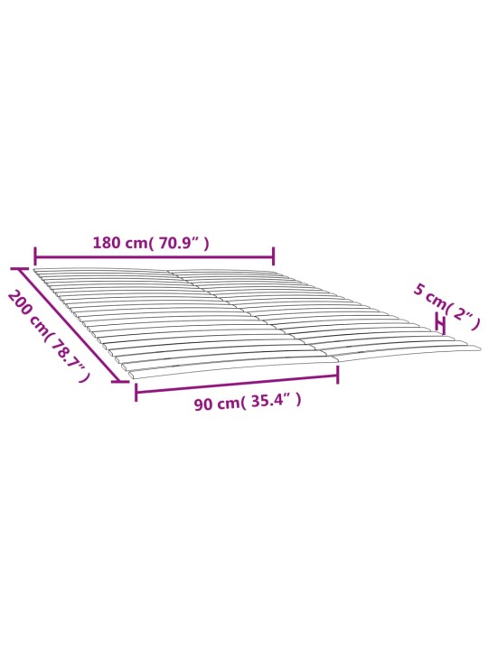 Sängyn sälepohjat 2 kpl 48 sälettä 90x200 cm
