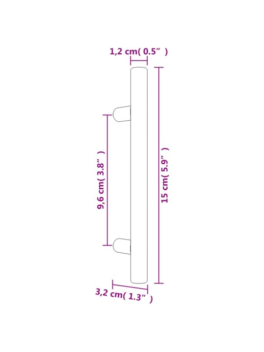 Kaapin kahvat 20 kpl hopea 96 mm ruostumaton teräs