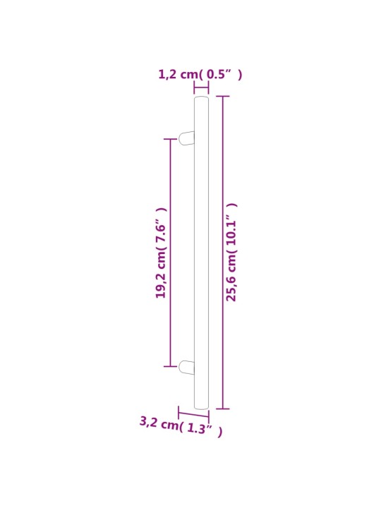 Kaapin kahvat 20 kpl hopea 192 mm ruostumaton teräs