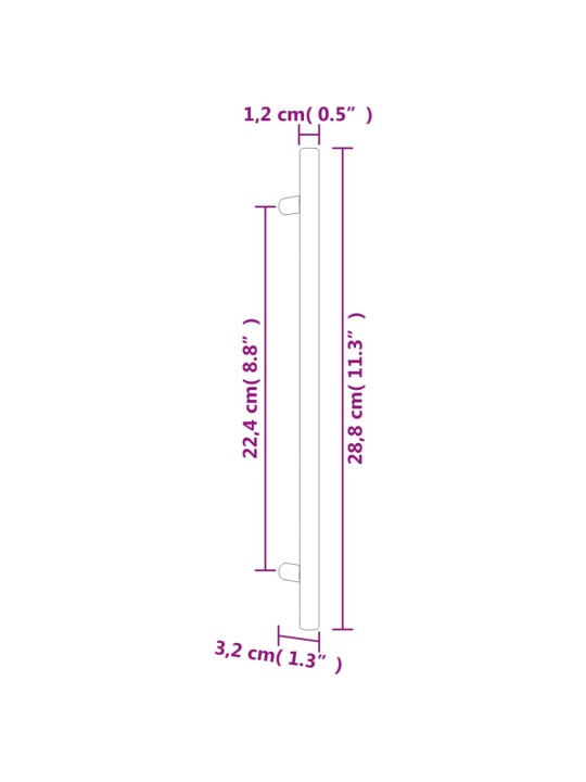 Kaapin kahvat 20 kpl hopea 224 mm ruostumaton teräs