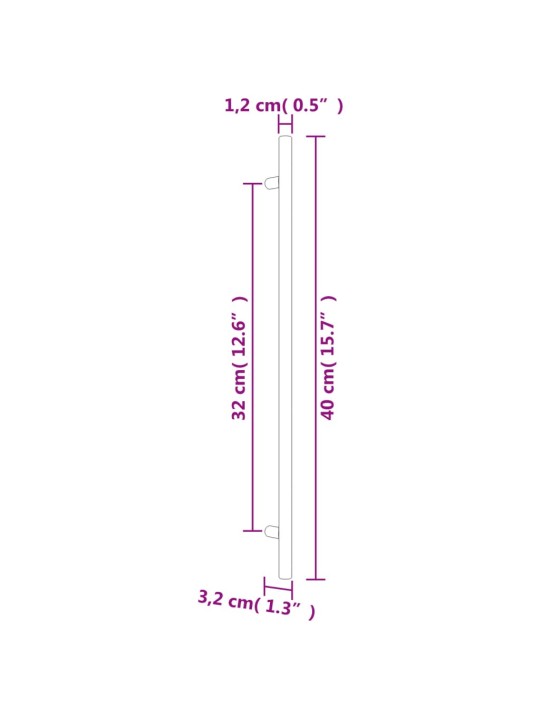 Kaapin kahvat 20 kpl hopea 320 mm ruostumaton teräs