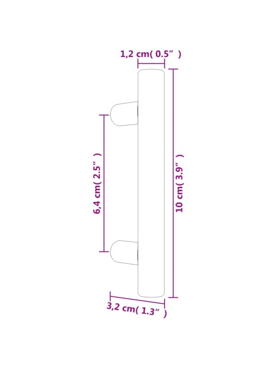 Kaapin kahvat 20 kpl kulta 64 mm ruostumaton teräs