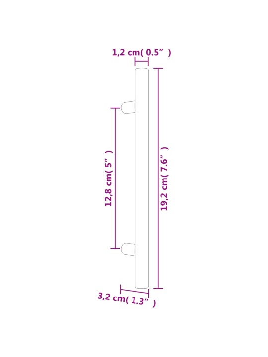 Kaapin kahvat 20 kpl kulta 128 mm ruostumaton teräs