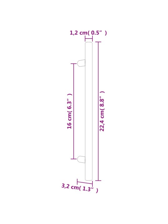 Kaapin kahvat 20 kpl kulta 160 mm ruostumaton teräs