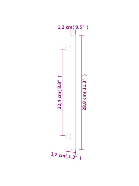 Kaapin kahvat 20 kpl kulta 224 mm ruostumaton teräs