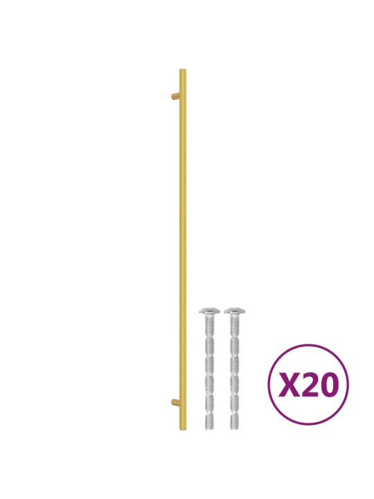 Kaapin kahvat 20 kpl kulta 480 mm ruostumaton teräs