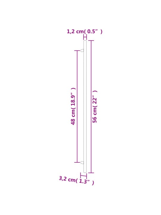 Kaapin kahvat 20 kpl kulta 480 mm ruostumaton teräs