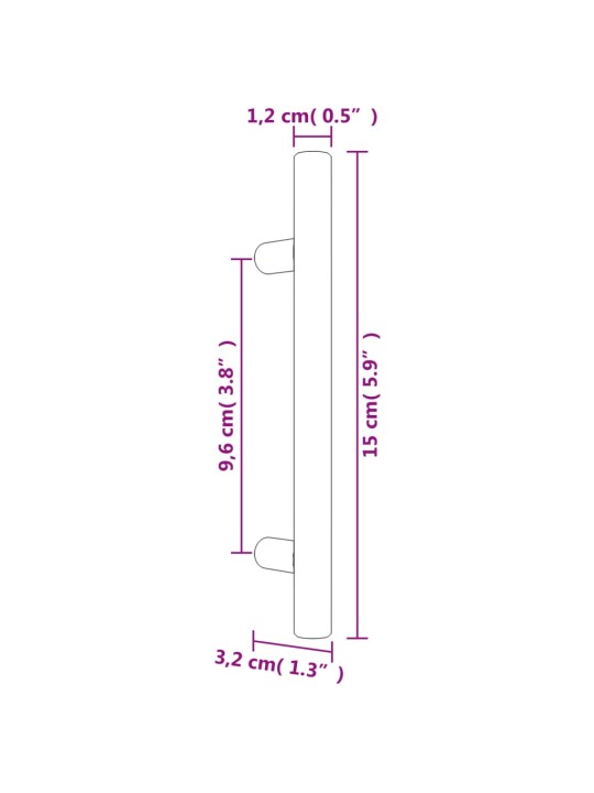 Kaapin kahvat 20 kpl musta 96 mm ruostumaton teräs