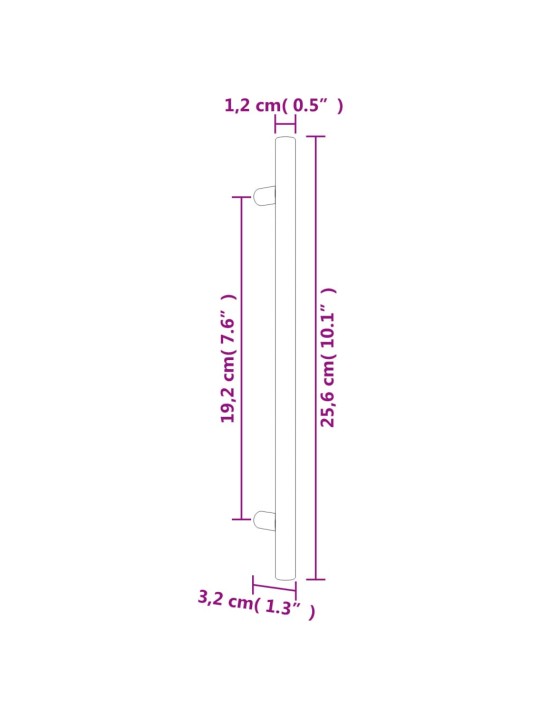 Kaapin kahvat 20 kpl musta 192 mm ruostumaton teräs