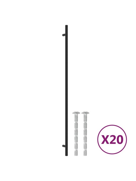 Kaapin kahvat 20 kpl musta 480 mm ruostumaton teräs