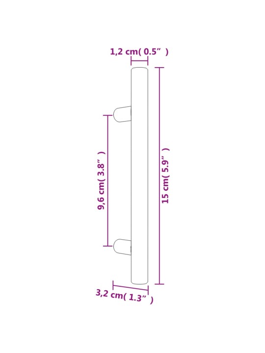 Kaapin kahvat 20 kpl pronssi 96 mm ruostumaton teräs