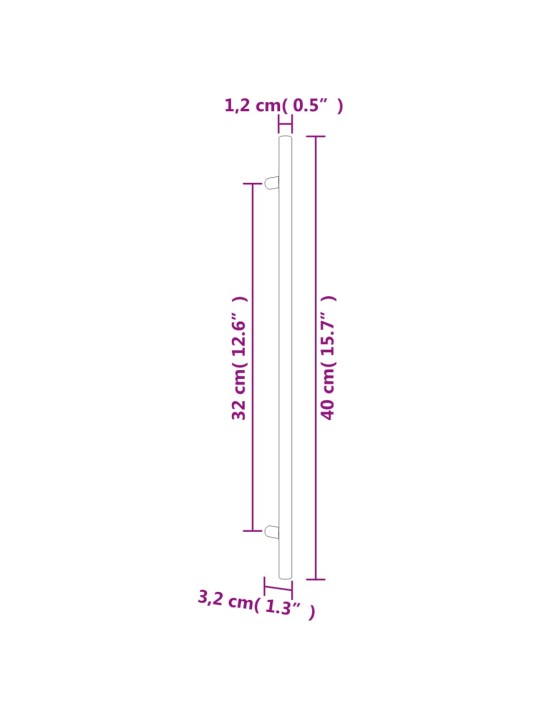 Kaapin kahvat 10 kpl kulta 320 mm ruostumaton teräs