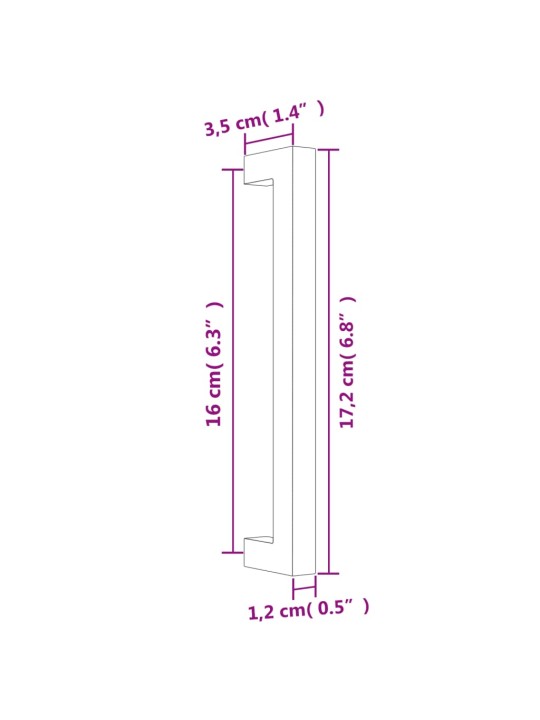 Kaapin kahvat 20 kpl hopea 160 mm ruostumaton teräs