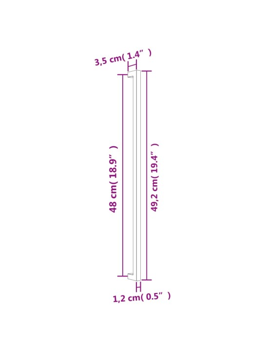 Kaapin kahvat 20 kpl hopea 480 mm ruostumaton teräs